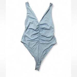 Light Blue Ruched bodysuit